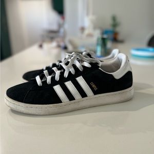 Adidas campus 80s size 12 black and white suede